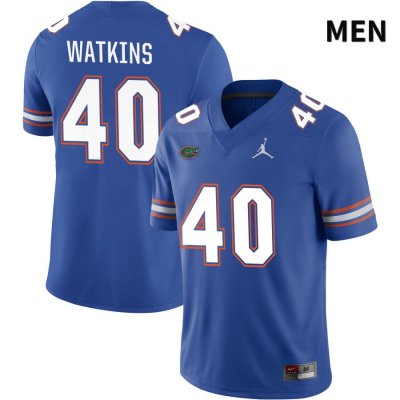 Men's Florida Gators #40 Jacob Watkins NCAA Jordan Brand Royal NIL 2022 Authentic Stitched College Football Jersey AWB5862QS